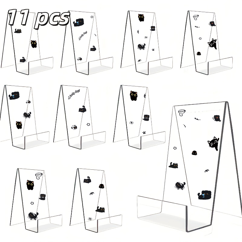 Clear Acrylic Book Stand Holder - 11pcs Acrylic Book Display Stand, Clear