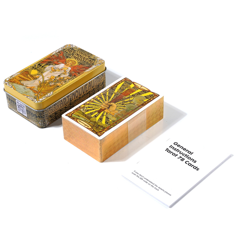 10.3*6 cm Golden Art Nouveau T - đánh giá và giá Tarot Deck With Guidebook