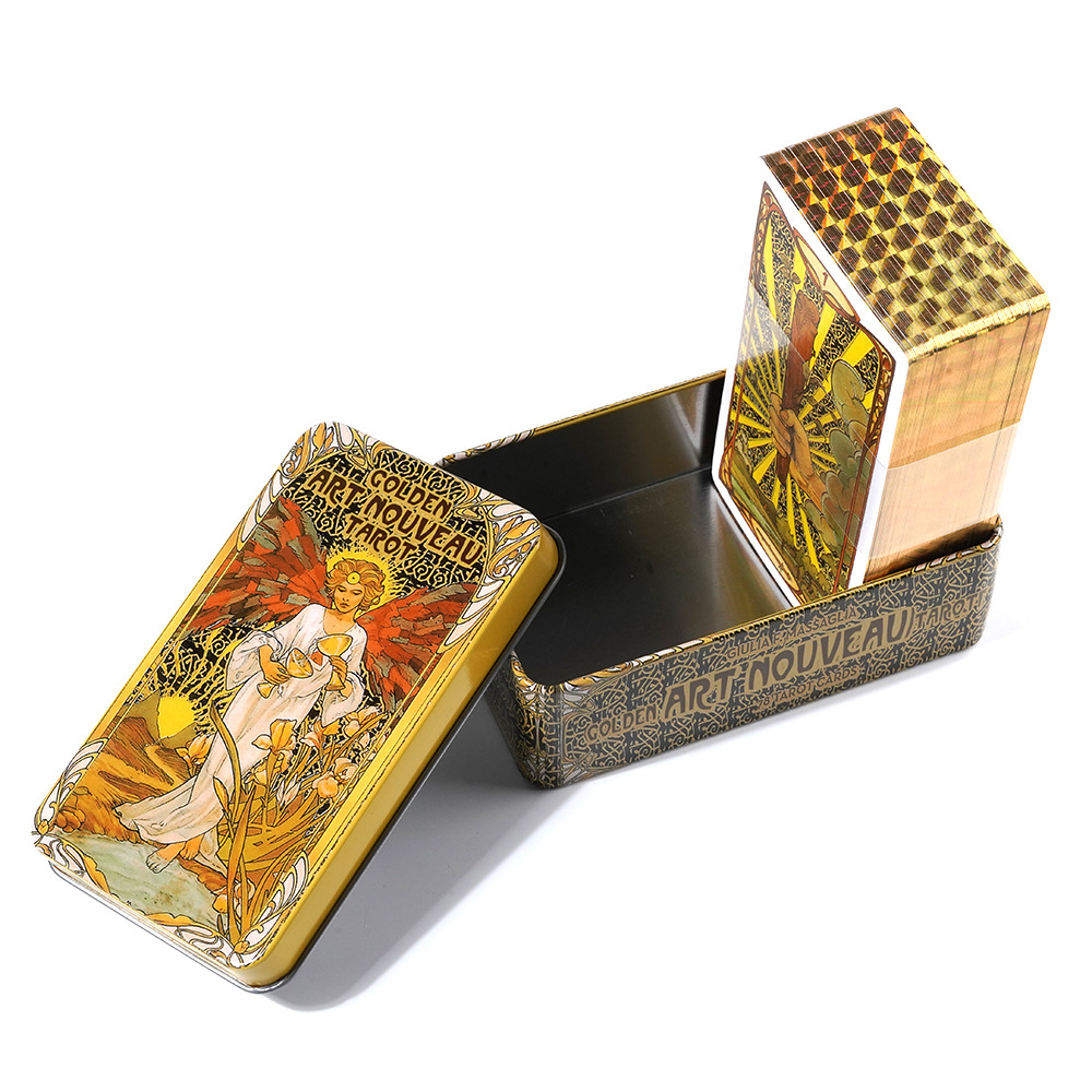10.3*6 cm Golden Art Nouveau T - đánh giá và giá Tarot Deck With Guidebook