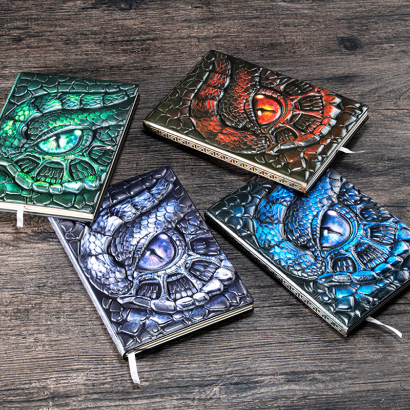 A5 3D Embossed Dragon Eye Note - đánh giá và giá Vintage Leather Journal Notebook